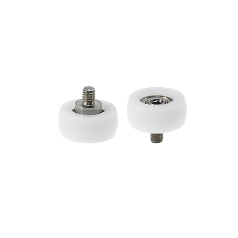BSR68518-8C1L6M4 M4x18x8mm With spiral drawer bearing pulley nylon metal M4 external thread cabinet moving wheel flat sliding door roller furniture.jpg