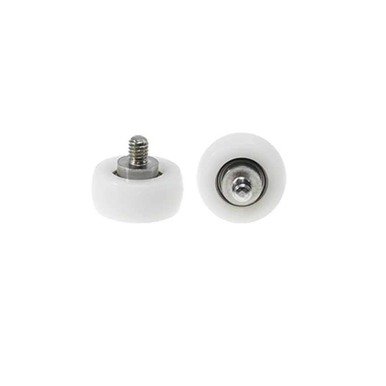 BSR68518-8C1L6M4 M4x18x8mm With spiral drawer bearing pulley nylon metal M4 external thread cabinet moving wheel flat sliding door roller furniture.jpg