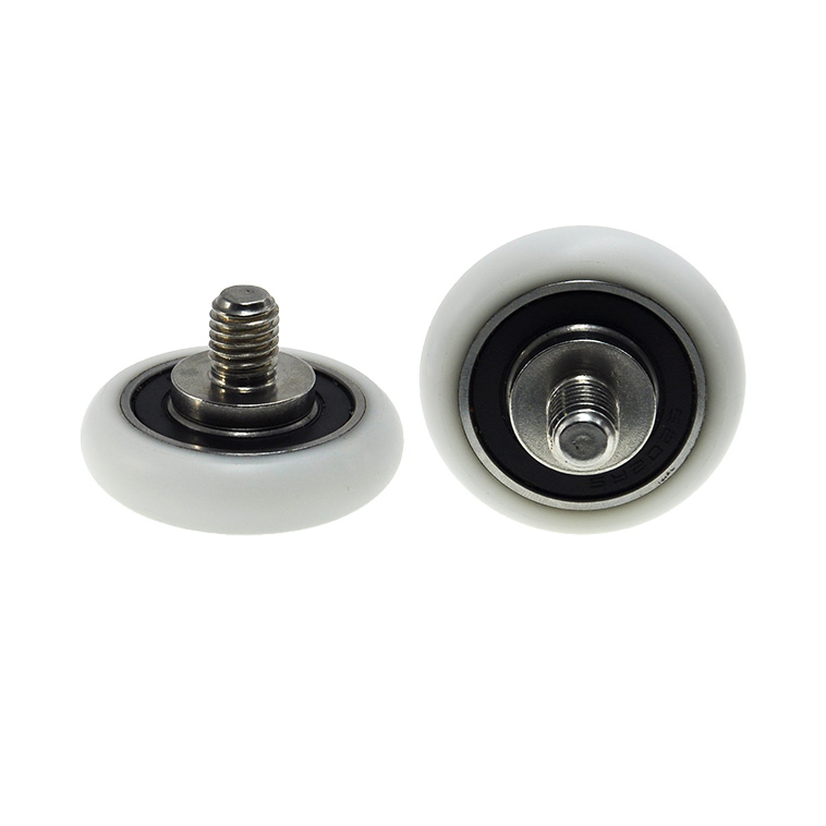 BSR620245-11C4L12M10 M10x45x11mm POM nylon plastic roller bearing pulley roller for door filling, washing and sealing production.jpg