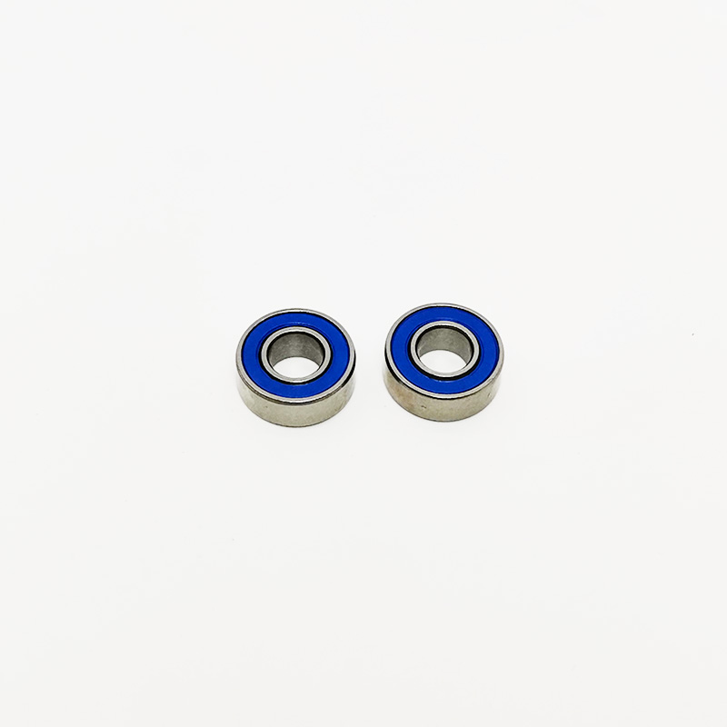 SMR115-2RS 5x11x4mm stainless steel miniature ball bearing, featuring blue 2RS rubber seals on both sides; a high-load-capacity miniature bearing suitable for laboratory rotary applications..jpg