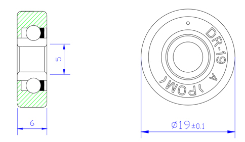 5x19x6mm Dr19K5-6 Shower Room Wheels Plastic Bearing Wheel