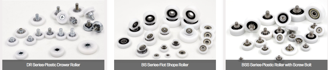 drawer roller, flat shape roller, plastic roller with screw.png