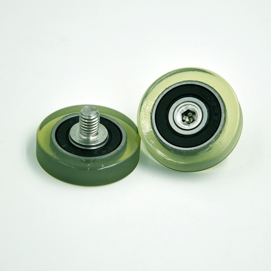 PU60830-7C1L8M6 polyurethane roller wheels 8x30x7mm Polyurethane PU coated bearings wheels with screw.jpg