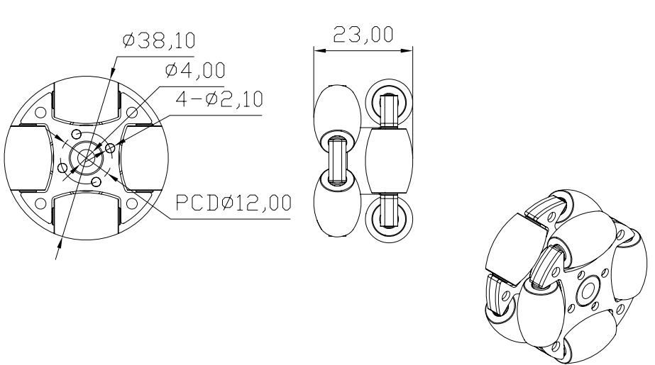 (1.5 inch) 38mm smallest double aluminum omni wheel 14166.jpg