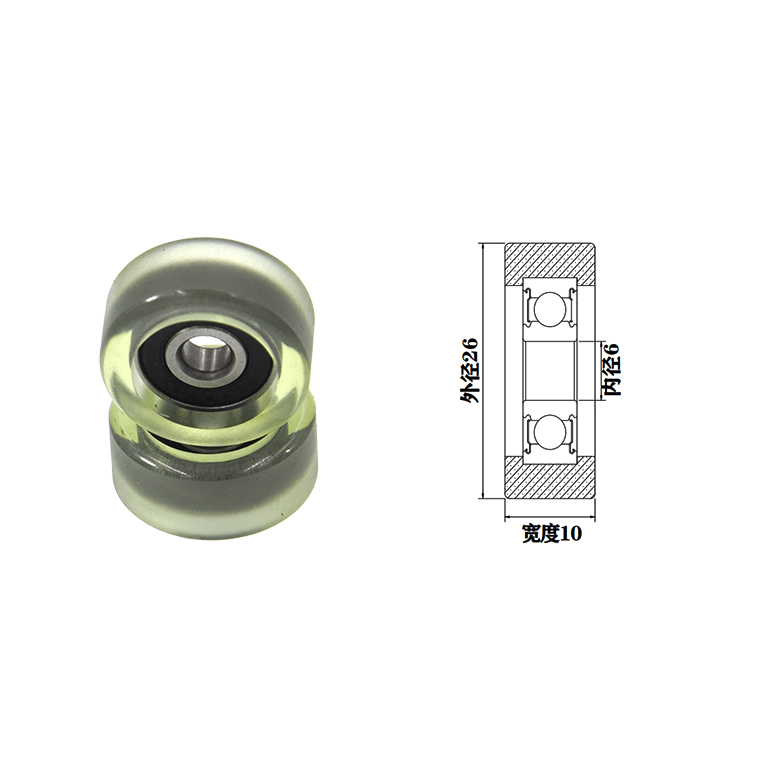 PU62626-10 6x26x10mm pu wheel roller bearing heavy duty wheel rollers.jpg