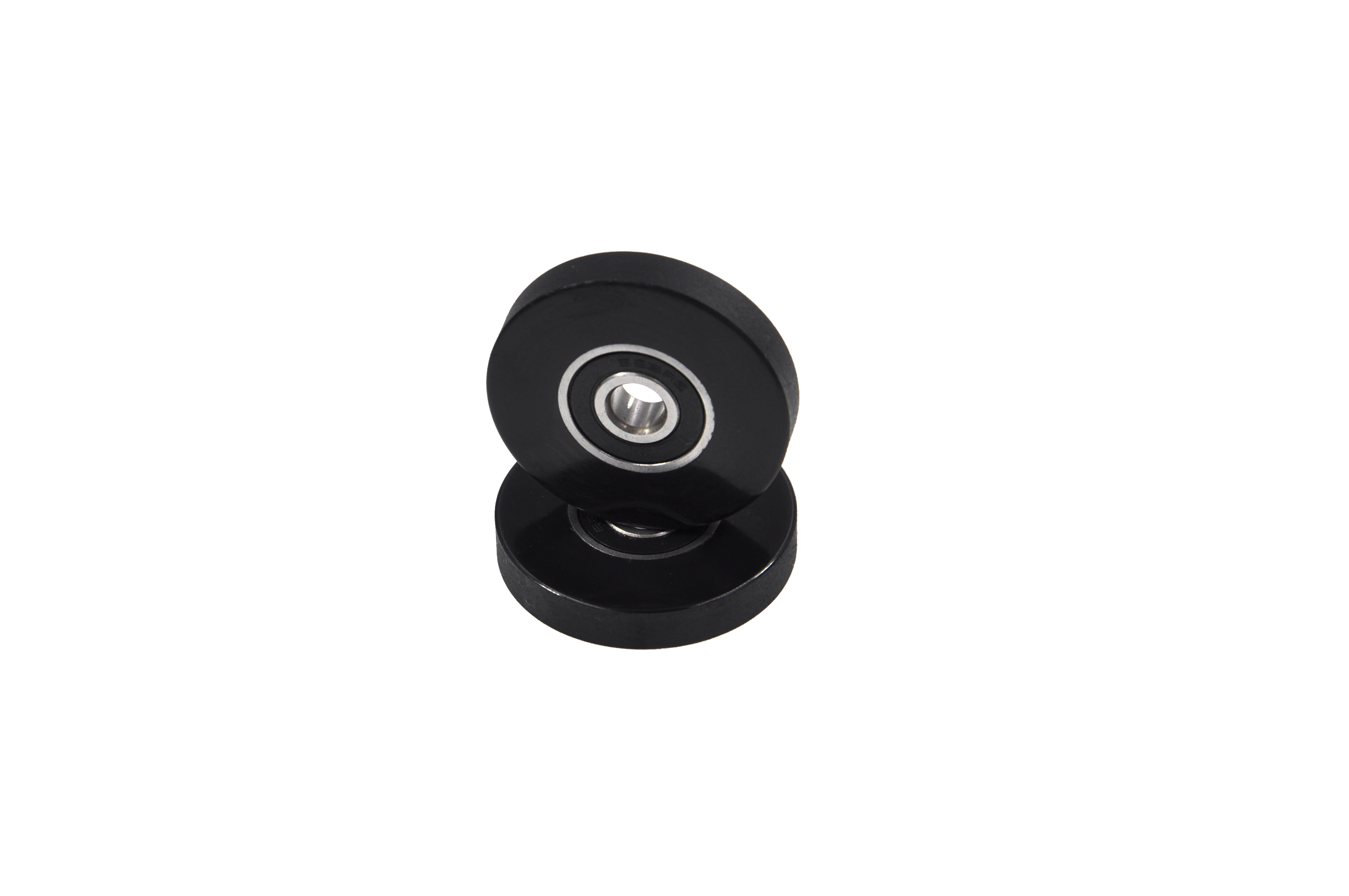 PU62845-8 8x45x8mm silicone rubber wheel with bearings black wheel with bearing.jpg