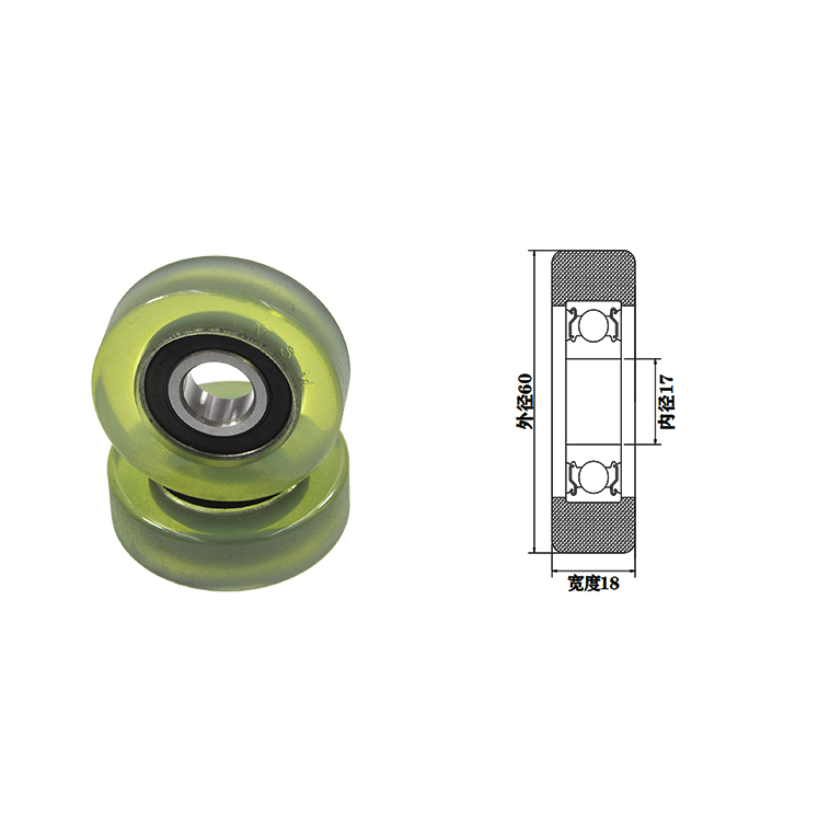 PU620360-18 17x60x18mm roller coasters polyurethane roller wheels slide for door/windows polyurethane bearing rollers.jpg