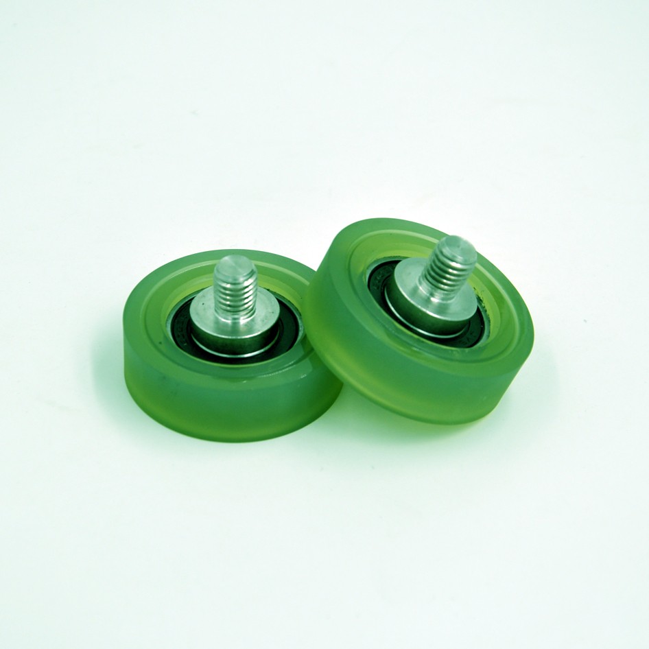 PU600250-15C2L12M10 M10x50x15mm Screw M10 polyurethane Roller Bearings PU Pulley Roller Wheel Coated Bearing Wheels.jpg
