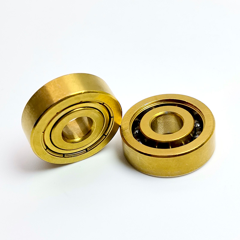 S627C-Z Titanium Coated Hybrid Ceramic Skate Bearing, 420 Stainless Steel Rings with Si3N4 Balls, Single Metal Shield (Z) & Single Open Side for Roller Skates.jpg