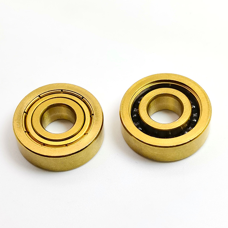 S608C-Z Titanium Coated Hybrid Ceramic Skate Bearing, 420 Stainless Steel Rings with Si3N4 Balls, Single Metal Shield (Z) & Single Open Side for Roller Skates.jpg